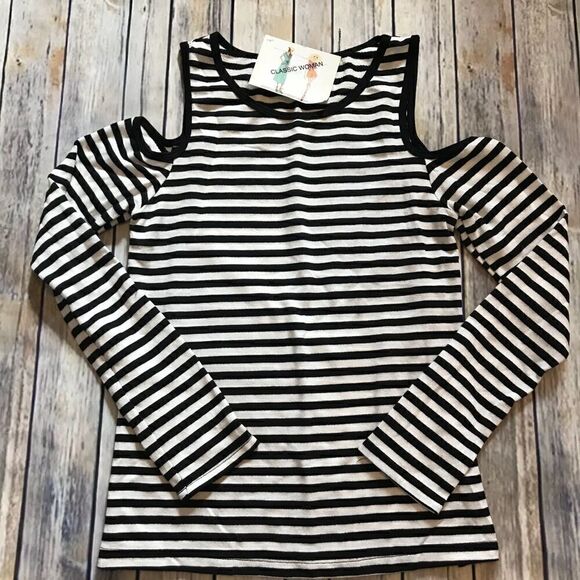 Striped cold shoulder top   - Picture 2 of 4